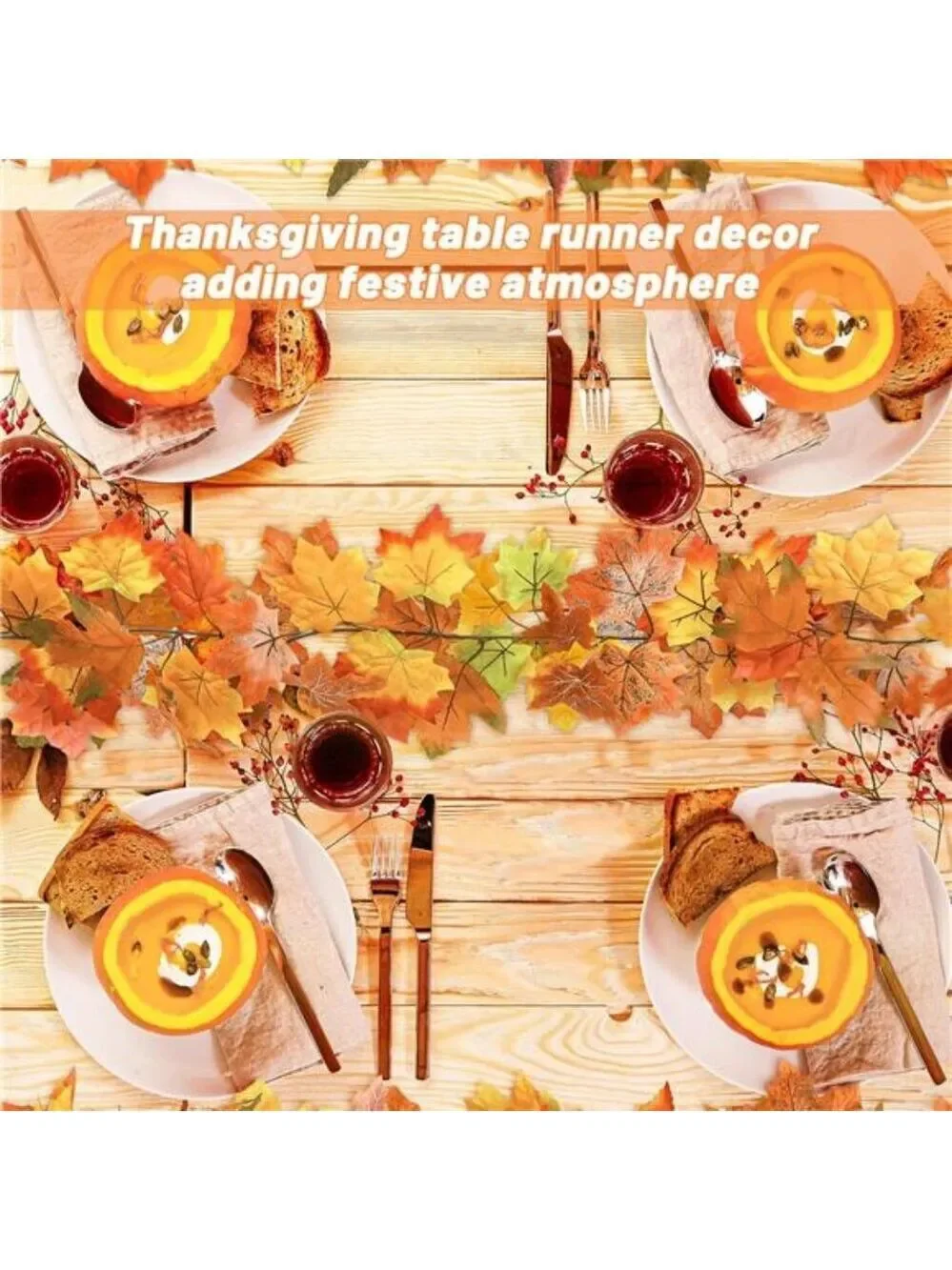 Fall Garland Set of 2 Autumn Leaf Garland 11FT Thanksgiving Decor Indoor Outdoor